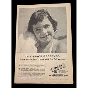 Ipana Toothpaste Vtg Print Ad 50s Tooth Decay Dental Hygiene Girl Missing Tooth